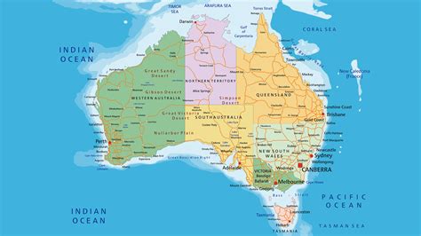 Mapa Politico De Australia