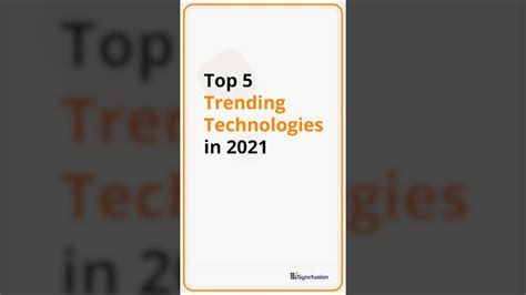 Top 5 Trending Technologies In 2021 Youtube
