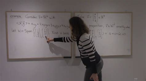 In general, given a basis e1 ; 12.10 Inner product spaces. Example of a basis for W perp ...