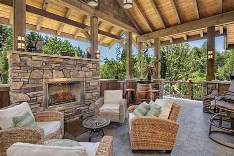 Walk to the town green for seasonal activities. Craftsman Porch with exterior stone floors & exterior tile floors in Redmond, WA | Zillow Digs ...