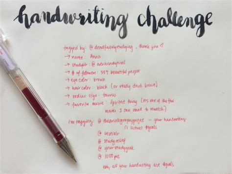 Handwriting Challenge On Tumblr