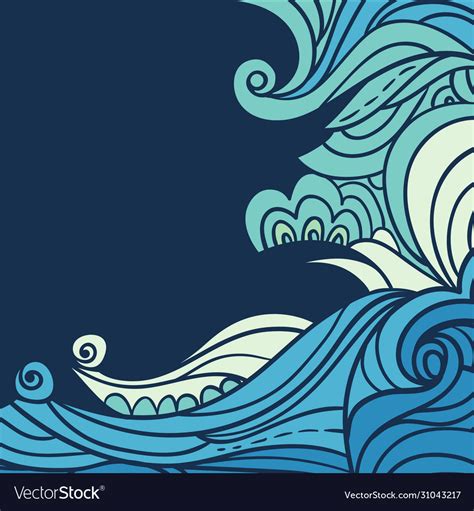 Ocean Waves Patterns 10 Royalty Free Vector Image