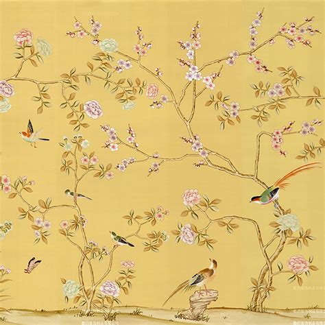 A3 Sample For Custom Chinoiserie Hand Painted Silk Mural Etsy Hand