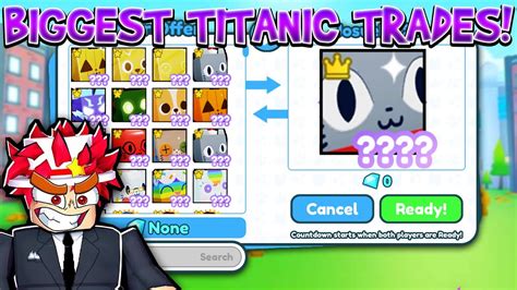 TOP 5 BIGGEST HUGE TITANIC JOLLY CAT TRADES IN Pet Simulator X