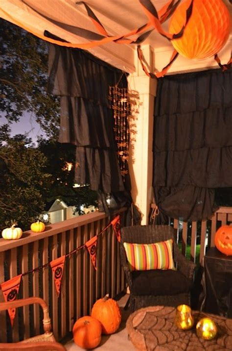 Halloween 2013 Another View Of The Balcony Black Curtains Votives On