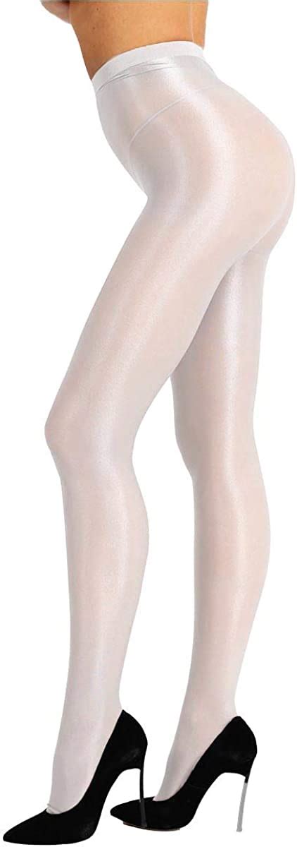 Inhzoy Womens Sexy Shimmery Silk Stretch 70d Thickness Footed Leggings