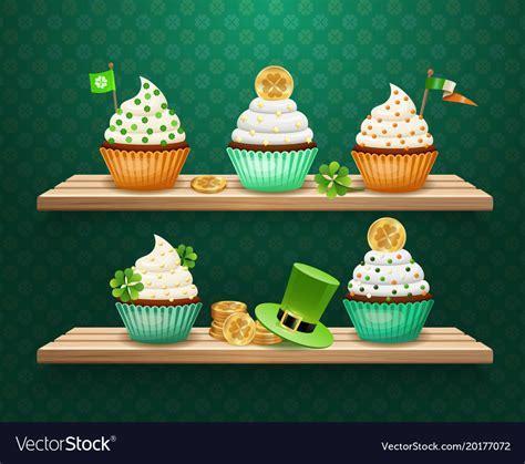 Saint Patricks Day Sweets Composition Royalty Free Vector