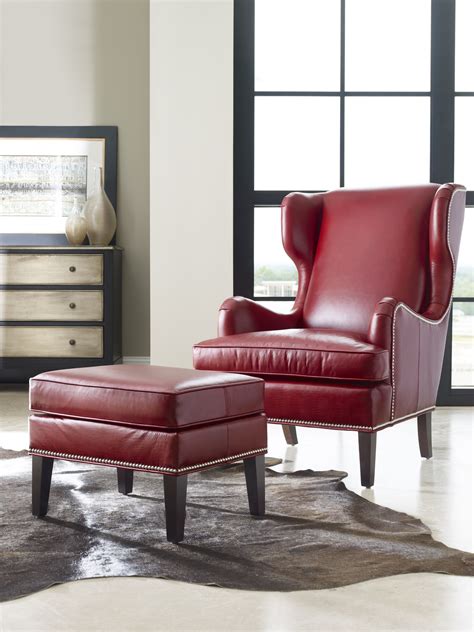 Armchair leather wingback chair red oxblood massoud pair of tufted wing chairs antique and deep oned english georgian chesterfield style. #red hot Soho Wing Chair #bradington_young | Furniture ...