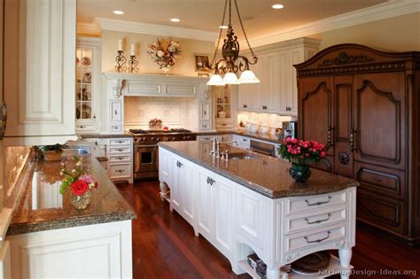 Panels feature dark accent lines. Antique Kitchens - Pictures and Design Ideas