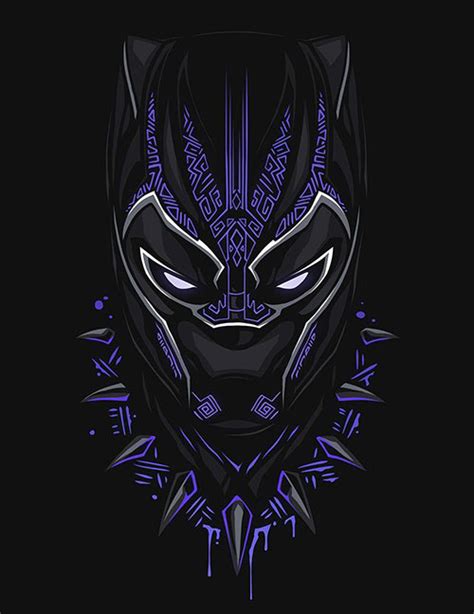 Prints For Indiwid Marvel Pt2 Black Panther On Pantone Canvas Gallery