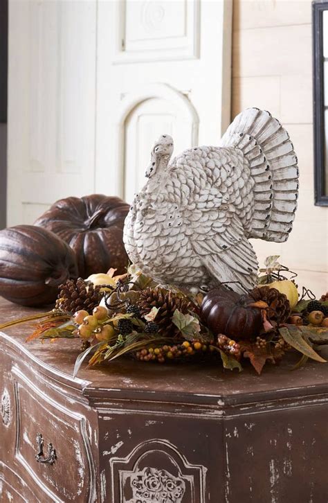 Turkey Centerpiece Alternate Color White Fall Thanksgiving Decor