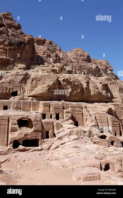 Nabatean Tombs Petra Unesco World Heritage Site Jordan Middle East