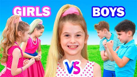 Girls Vs Boys Challenge And Other Stories For Kids Youtube