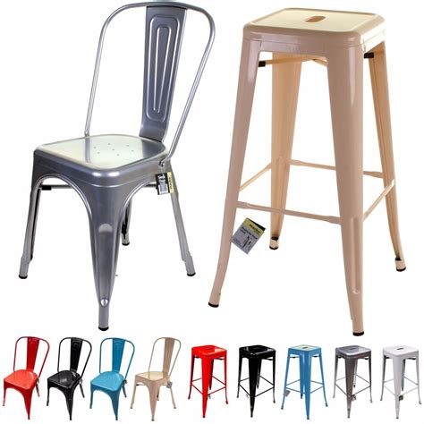 These vintage metal kitchen chairs are a great addition to our collection of vintage stacking chairs. Metal Chair & Bar Stool Tolix Style French Inspired Design ...