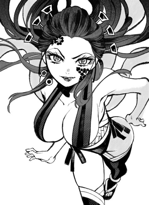 Rule 34 Big Breasts Cleavage Daki Kimetsu No Yaiba Demon Girl Demon Slayer Eyeshadow Facial