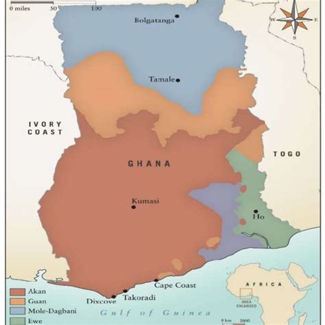 Map Of Ghana Showing The Five Major Ethnic Groups From Trading