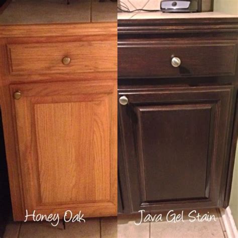 Next, apply at least two coats of protective polyurethane varnish to the cabinets, using a brush or paint sprayer. 4 Ideas: How to Update Oak or Wood Kitchen Cabinets | Staining cabinets, Kitchen cabinets ...