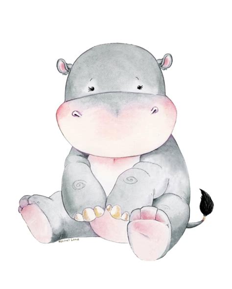 Tierno Hipopotamo Bebe Dibujo