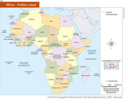 Mapa de áfrica político físico en blanco imprimir y colorear antiguo en español, inglés y francés. Mapas auxiliam o ensino de Geografia « Editoria Educacional