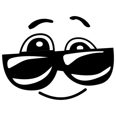 Smiley Face W Sunglasses Vector Cut File For Wood Cuttable Emoji Svg Mac Shades Emoticon Glass