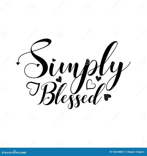 Simply Blessed Positive Calligraphy Text Stock Vector Illustration