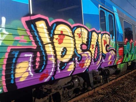Graffiti Painted On The Side Of A Train