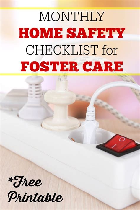 Foster Care Monthly Home Safety Checklist | Safety ...