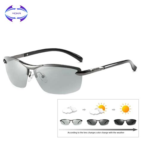 Vcka Brand Photochromic Polarized Sunglasses Unisex Discoloration Lens Eyewear Men Anti Glare