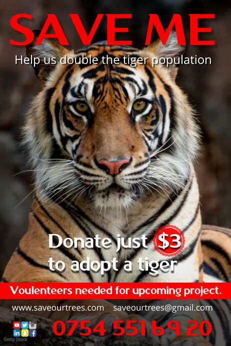 Copy Of Save Tigers Campaign Poster Postermywall