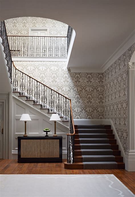 Hall Stairs And Landing Wallpaper Stair Walls Stairway Wallpaper