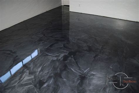 Its metallic rivulets create unique, modern designs that add beauty to any space where it is applied. Designer Metallic Epoxy Basement Floor | Basement flooring ...