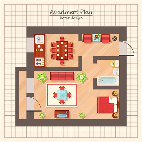 Apartment Plan Illustration 476622 Vector Art At Vecteezy