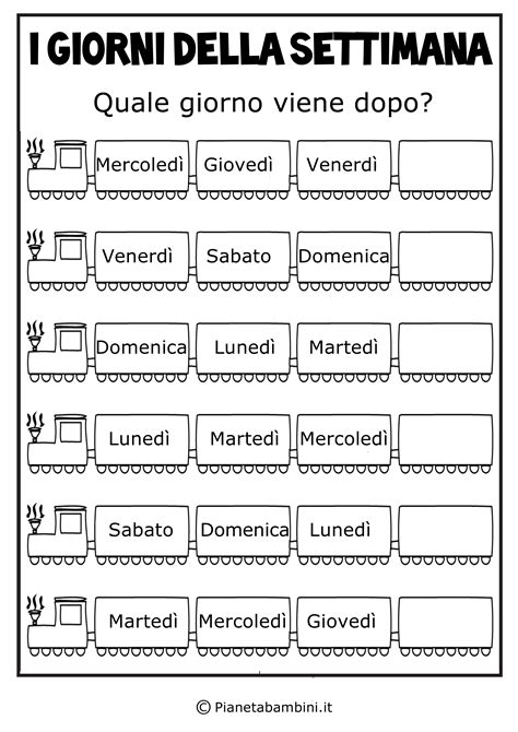 Bisogna quindi raggiungere una determinata soglia di reddito, così da far valere 52 settimane di lavoro come 52 settimane di contribuzione valida ai fini previdenziali. Imparare i Giorni della Settimana: Esercizi da Stampare ...