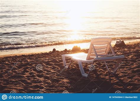 Sun Lounger During Sunset Stock Photo Image Of Exotic 147043044