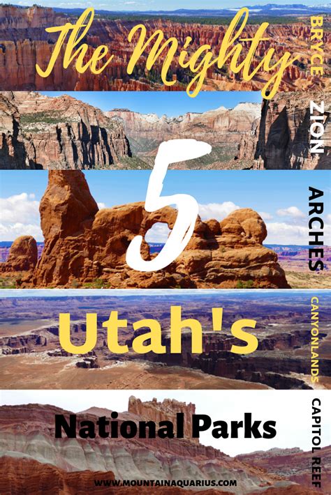 The Mighty Five Utahs National Parks Mountain Aquarius Utah