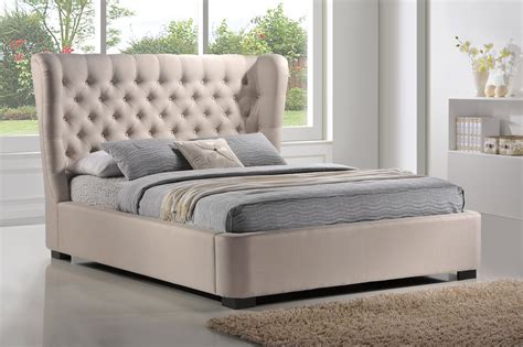 Luxeo Manchester King Size Tufted Wing Upholstered Platform Bed In