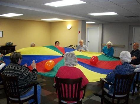 Parachute Games Using Balloons Nursing Home Activities Elderly