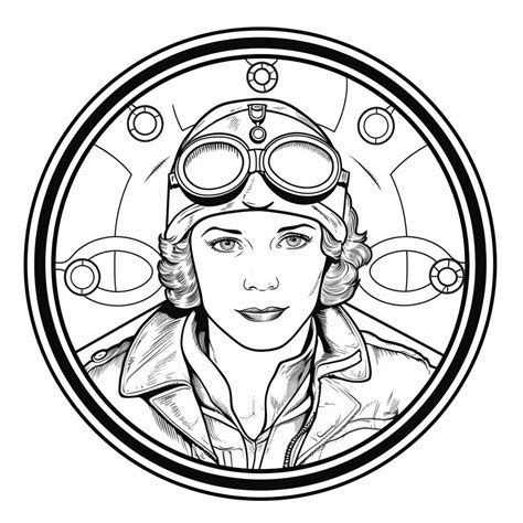 Amelia Earhart Coloring - Coloring Page
