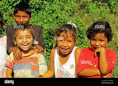 Cheerful Children Costa Rica Stock Photo Alamy
