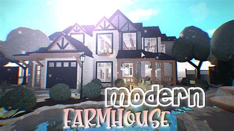 Roblox Bloxburg Modern Luxury Farmhouse House Build Youtube