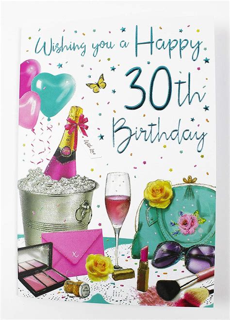 If cake is her favorite part of the 30th shindig, treat that gal to some grub! Birthday 30th Card - Champaign And Accessories Female