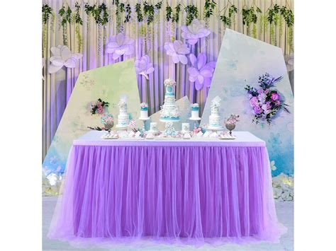 Suppromo 6ft Purple Table Skirt Tulle Table Cloth Tutu Table Etsy