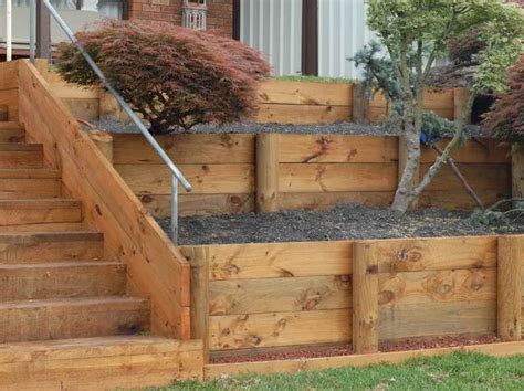 How To Build A Retaining Wall With Wood Garden Retaining Wall