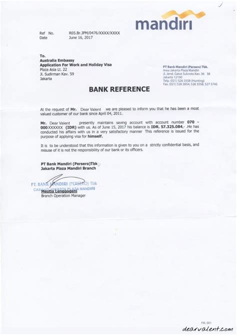 √ 15+ Contoh Surat Referensi Bank  Bisnis, Visa, dan Beasiswa  Cat Ilmu