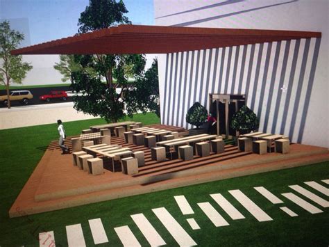 Modern outdoor furniture beautiful yard. Outdoor cafeteria | Outdoor cafeteria, School cafeteria ...