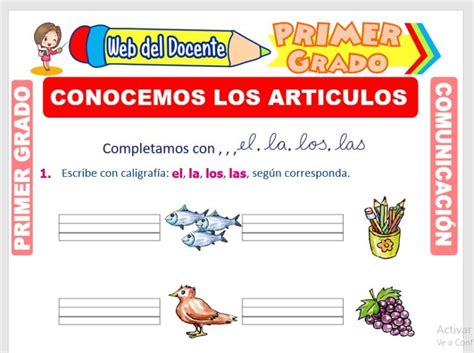 Conocemos Los Art Culos Para Primer Grado De Primaria