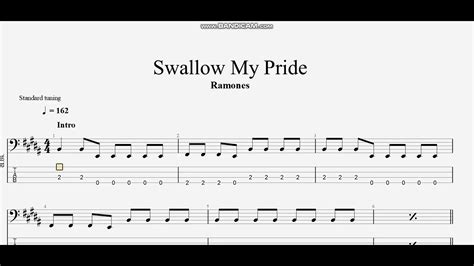 Ramones Swallow My Pride Bass Tab Youtube