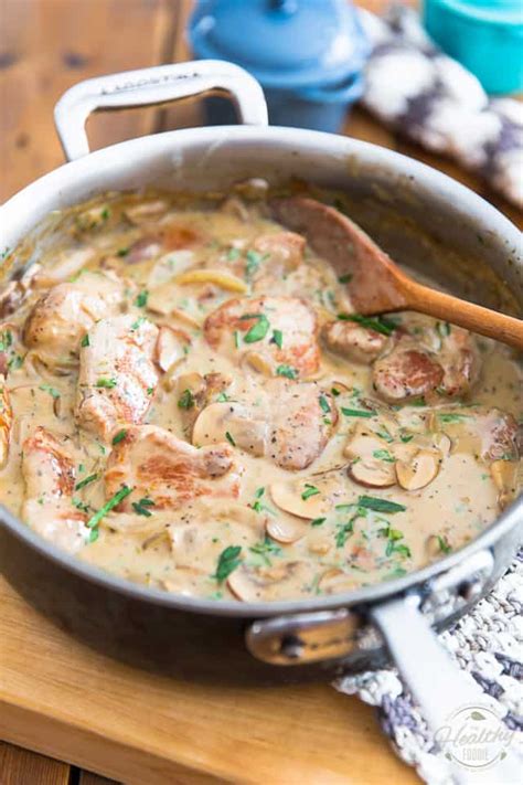 Pork Tenderloin In Creamy Mushroom Sauce The Healthy Foodie