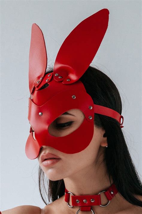 leather bunny mask bdsm mask bunny girl leather mask etsy