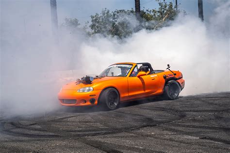 Dodge Hellcat Powered Mazda Miata Can Do 6th Gear Burnouts